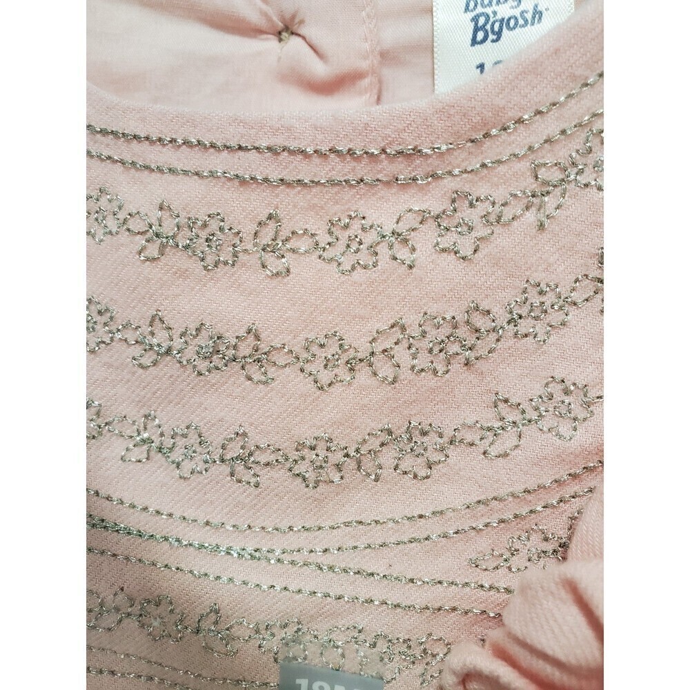Oshkosh Baby B'gosh Ruffled Cotton Pale Pink Girl Dress With Silver Embroidery — image 8 of 8
